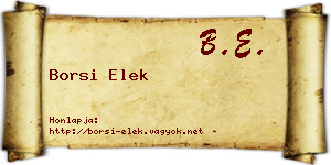 Borsi Elek névjegykártya
