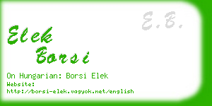 elek borsi business card